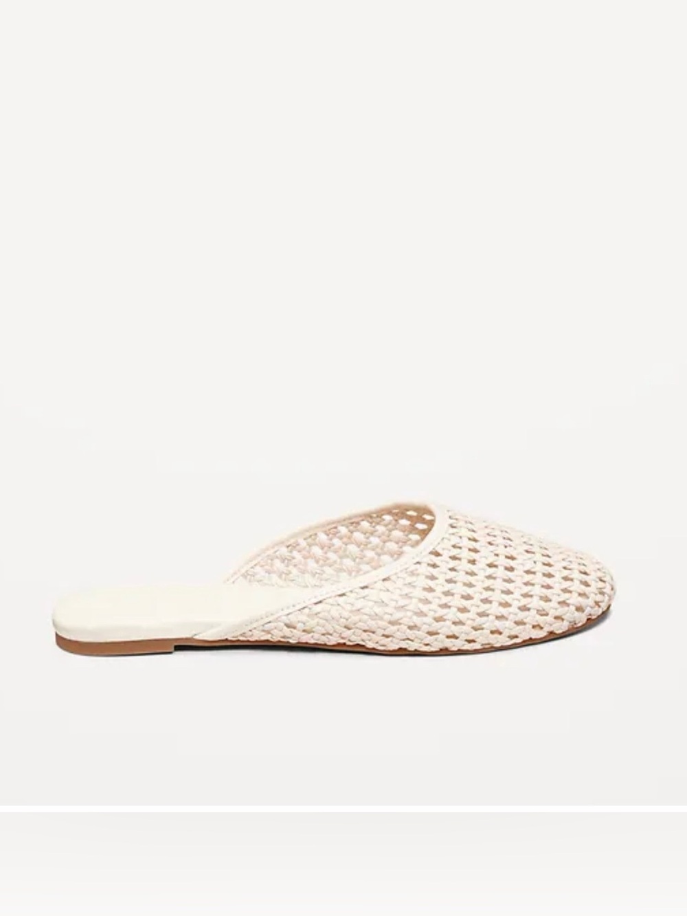 NWT Old Navy Faux-Leather Woven Mule for Women Bone Size 9